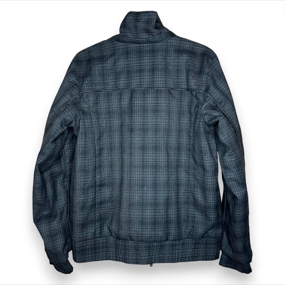 Helly Hansen Mens Plaid Jacket Medium Gray Insulated Padded Coat Gold Lining - Picture 8 of 12